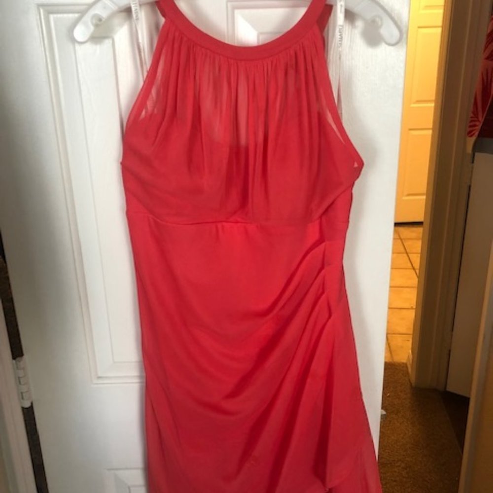 Fun Ruby Grapefruit Bride's Maid Dress.